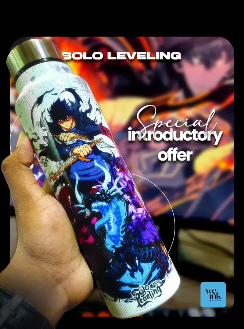 Solo Leveling Water Bottle - 980 ML | Raised Emboss Print