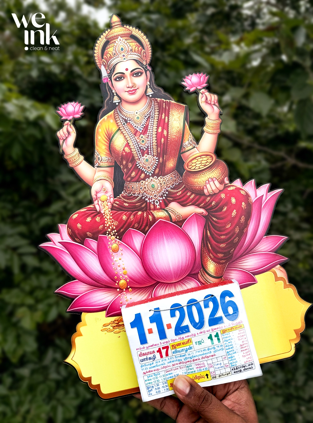 Lakshmi 2026 wooden calendar